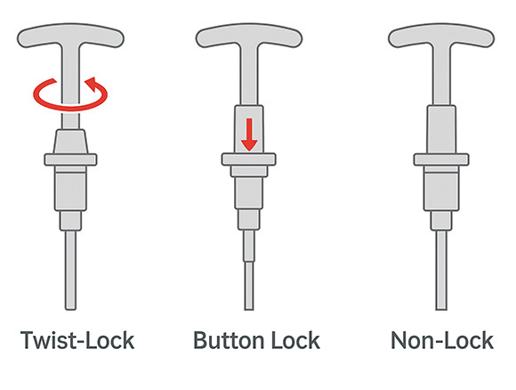 twist lock vs button lock vs non lock cable guide