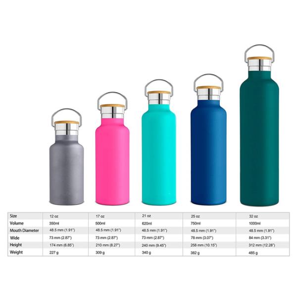 Multiple Sizes Colors Stainless Steel Drink Bottles Sturdy Enough Long Use Time