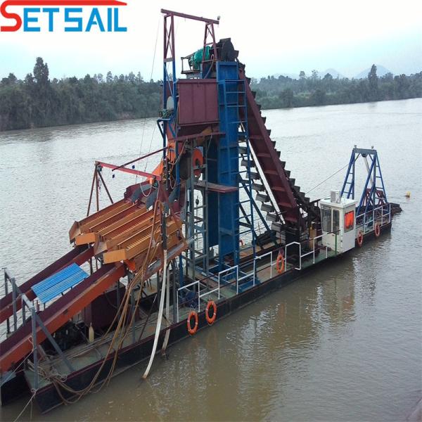 200m3/Hour Bucket Chain Gold Dredger for Sales in Indonesia Environmental Friendly