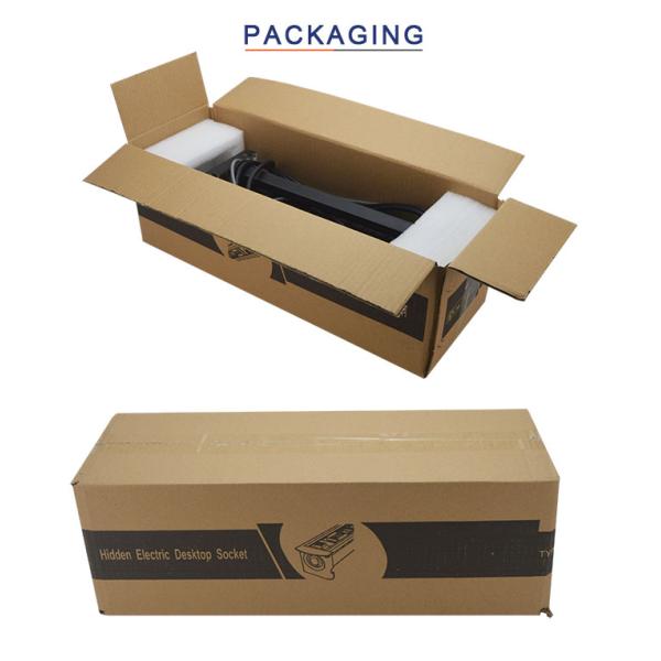 BNT New arrival multifunctional hidden table design desk outlet box brush sliver automatic flip up desktop outlet