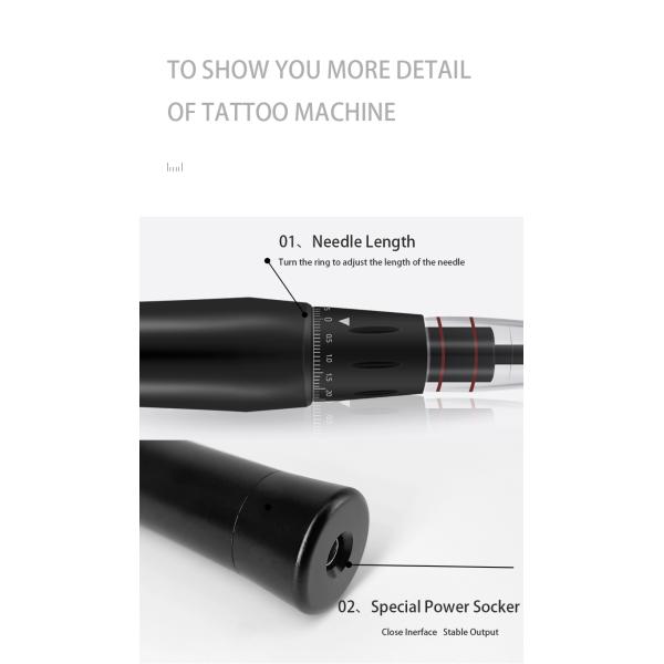 Black Wireless Digital Semi Permanent Makeup Machine Kit Tattoo Gun