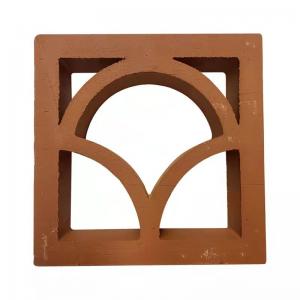 Quality Decoration Art Fence Hollow Breeze Block Brick Red Clay Terracotta Wall Decor for sale