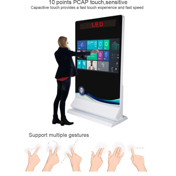 Aluminum Profiles 55" Touch Screen Digital Signage Led Screen Display 500cd/M2 Brightness