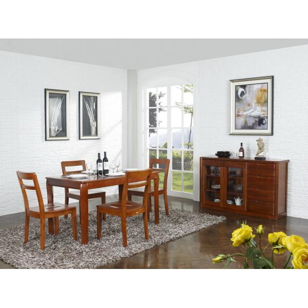 Nanmu solid wood Dining room furniture 1.35m flexible Round table and Chairs Tall wine cabinet with buffet