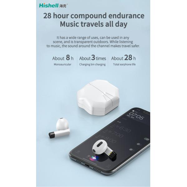 Practical 300mAh Wireless Bluetooth Headset , 5.2 ABS Wireless Stereo Earbuds
