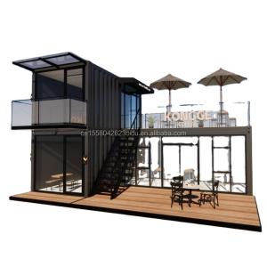 Quality Galvanized Steel Bending Container Coffee Shop Store 40ft Prefabricated House Building Design for Steel Frame Hotel for sale