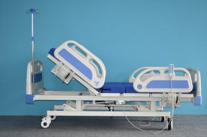 China 3Function Manual Hospital Bed With Folding Cot Sides ABS Head/Foot Board on sale