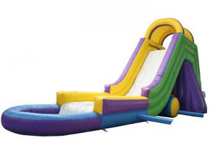Quality Ground PVC Water Slides For Kids , Slip And Slide Water Slide With Water Fun Pool for sale