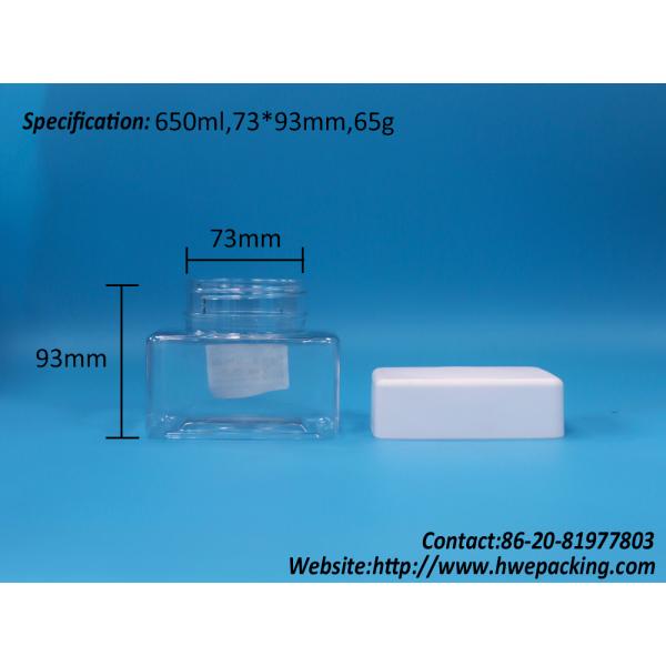Small Empty Snack Food Transparent Square Candy Nuts PET Plastic Jars Screw Lids