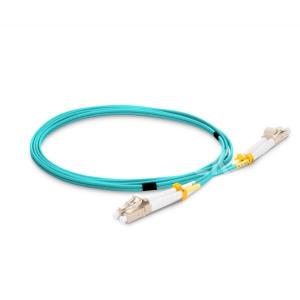 Quality LC UPC to LC UPC Duplex OM4 2.0mm LSZH Multimode Fiber Optic Patch Cable 15m for sale