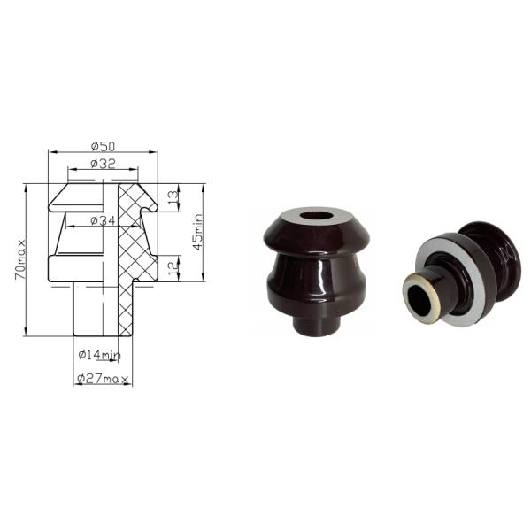 OEM Transformer Porcelain Bushing For Oil Type Distribution Transformer