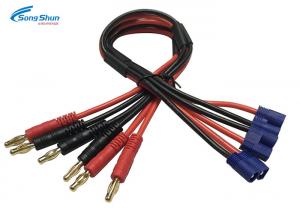 China 3.5mm Silicone Power Cord Cable EC5 2Pin Plug 14awg 4.0 Gold Plated Terminal on sale