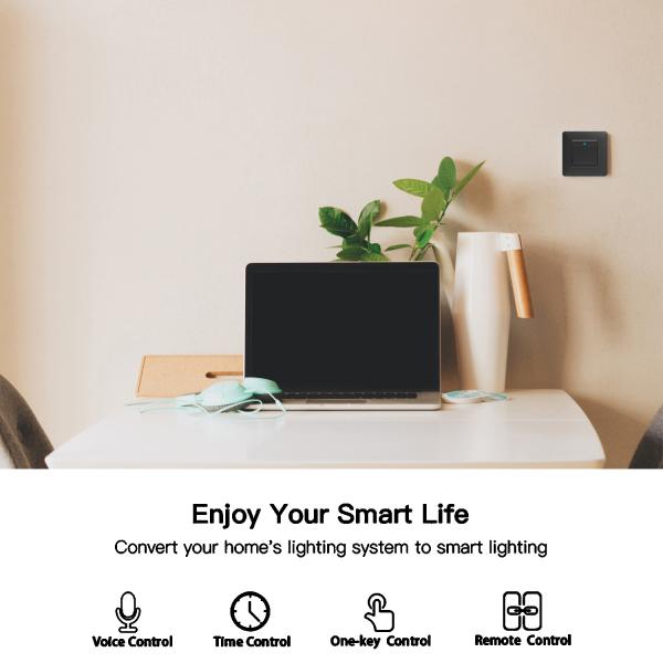 EU UK Standard Life App Smart Wifi Wall Switch White Black 3 Gang 2 Way Wifi Light Switch