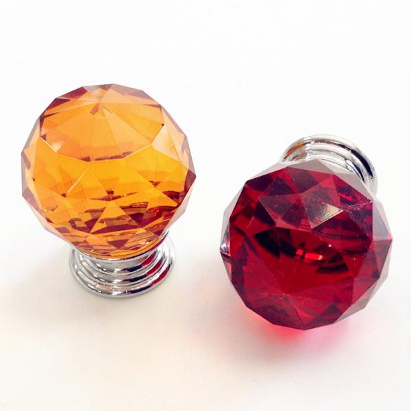 Pull Handle Knob Crystal Rhinestone Buttons Red Orange Or Transparent For Furniture
