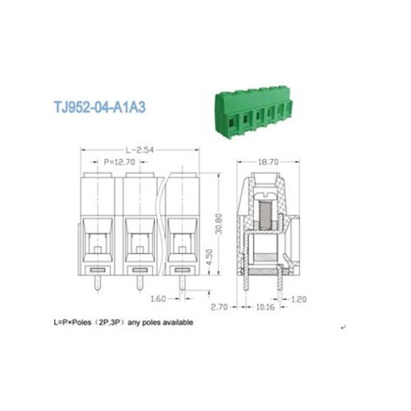 Pitch 12.70mm PCB Mount Terminal Block 2P - 16P Phoenix Terminal
