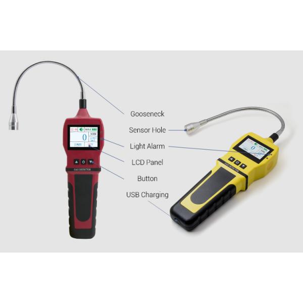 Yellow Color Combustible Portable Gas Detector With Gooseneck,portable combustible gas detector,gas leak detector