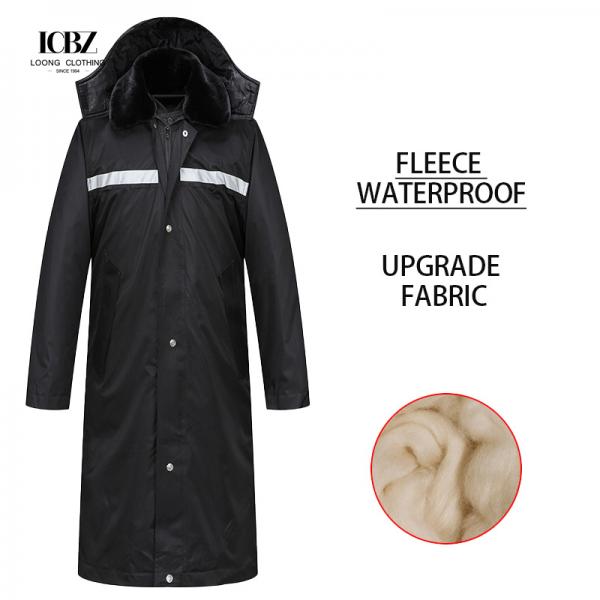 Customized Logo Printing Black Winter Coat Security Uniform Set for Security Guards