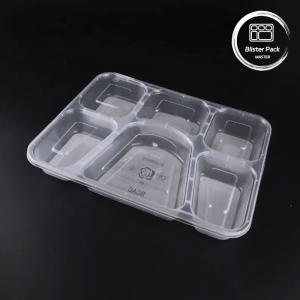 China Microwavable Plastic Take Out Boxes with 2, 3, 4, 6 Compartments Black Rectangular Disposable Meal Containers on sale