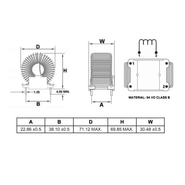 MOX-VTIL-6971 Series Vertical Mounting Common Mode Choke For PCB