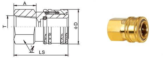 Straight - Through Interface High Flow Hydraulic Coupler Manual Sleeve Type ST Series