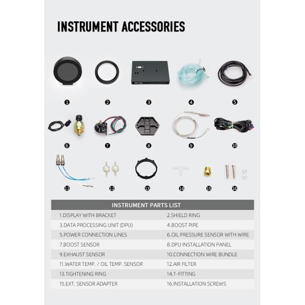 Do912 Sensor Kit Gauge IPS Multifunctional Touch Screen Race Car Autometer