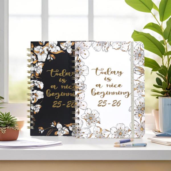 A5 Spiral Hardcover Notebook with Lined Paper and Professional Spiral Binding