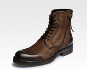 China Bullock Mens Brown Leather Dress Boots , Genuine Leather Martin Cowboy Boots on sale