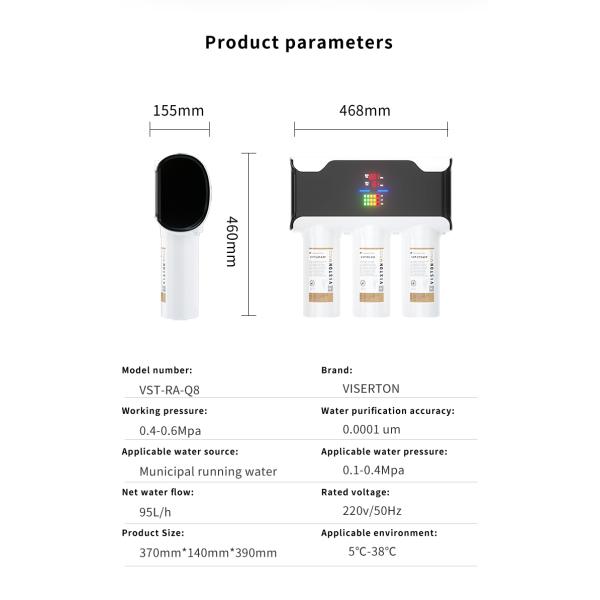 Household Kitchen 800G Undersink Water Purifier Reverse Osmosis System Without Barrel