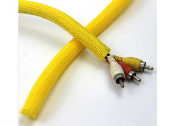 Buy Non Toxic PET Side Opening Self Closing Cable Wrap , Split Braided Wire Loom at wholesale prices