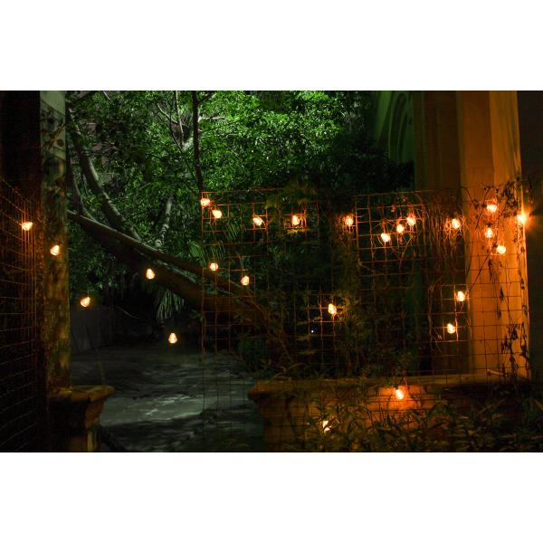 Outdoor String Lights 50Ft 24 Bulbs LED Patio Lights String E12 Hanging Sockets Waterproof IP65 Diamond Shaped Festoon Lights