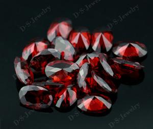 Quality Wholesal Oval shape garnet synthetic cz loose gemstone for bacelet for sale