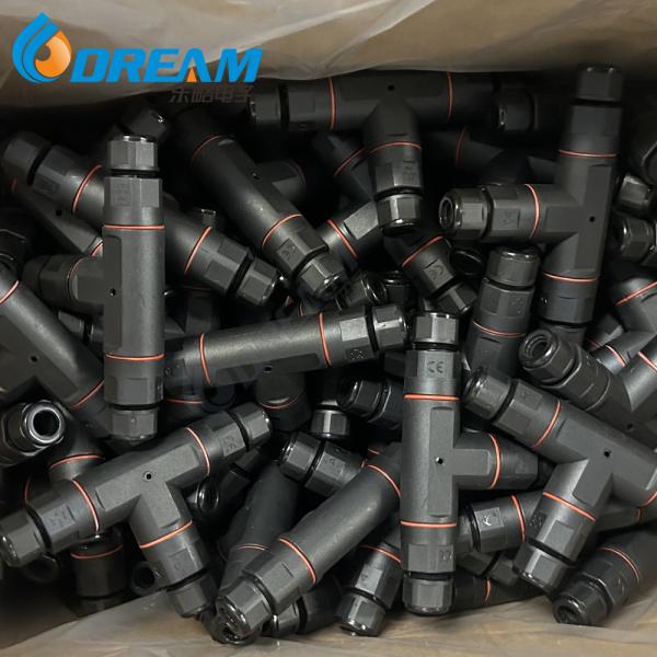 DREAM START ConnectorBlack IP68 Tee Connector 3way Led Lighting