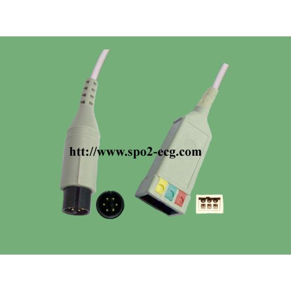 GE-MEDICAL Pro1000/Datex-Ohmeda_IEC, 3 / 5lead, clip and snap,round 6pin,TPU