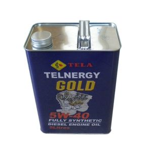 4L Engine Oil Tin Can Metal Handle Lids Square Tin Containers