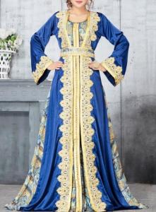 Quality Low Moq Clothing Manufacturer Lady Long Sleeve Maxi Dress Dubai Gown Print Dress Muslim Robe for sale