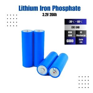 China EVE Lithium Batteries C40 3.2v 20ah Lifepo4 Cell 8000 LiFePo4 Battery Cell on sale