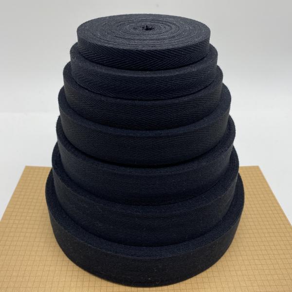 Custom width herringbone pattern thin cotton binding tape waistband elastic woven webbing trim