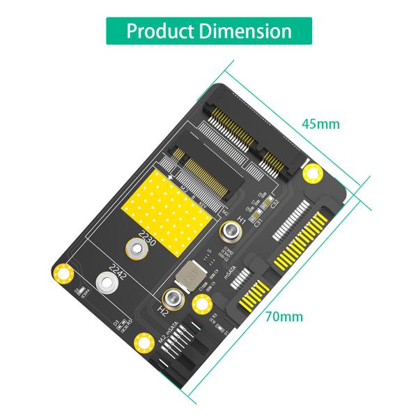 SATA 3.0 22PIN to NGFF M.2 B-Key MSATA Slot Converter Adapter Card For 2230 2242 Sata-Bus & MSATA SSD
