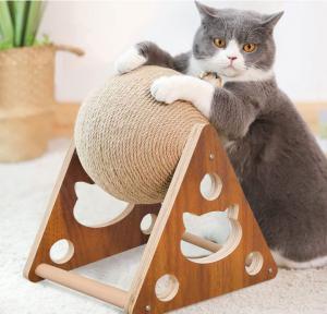 China Natural Sisal Built-In Bell Ball Cat Scratcher Eco Friendly on sale