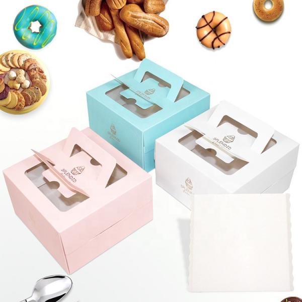 Printing Cardboard Personalized Cake Boxes Transparent Window