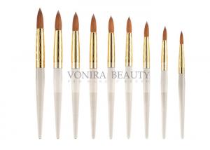 Quality Elegant Pearl Nail Art Brush With Beautiful Carved Gold Ferrule For Different Type Nail Painting for sale