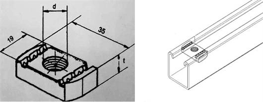 SS 304 M6 To M16 HDG Strut Channel Nuts With Springs