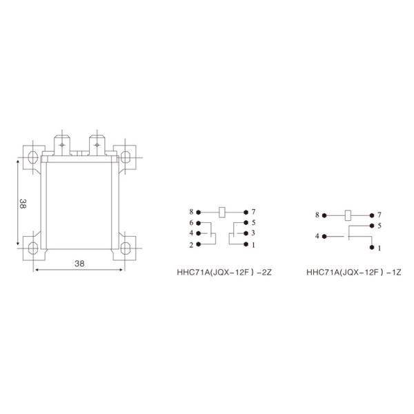 JQX-12F 2Z DC 12V 30A 8 Pin DPDT General Purpose High Power Relay