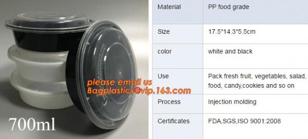 Disposable biodegradable plastic fiffin lunch box,compartment lunch box with lid,clamshell food packaging macaron pp bli