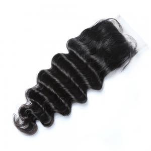 Quality Malaysian Hair 100% Virgin Deep Wave Closure 4x4 Lace Closure No Shedding No Tangle for sale