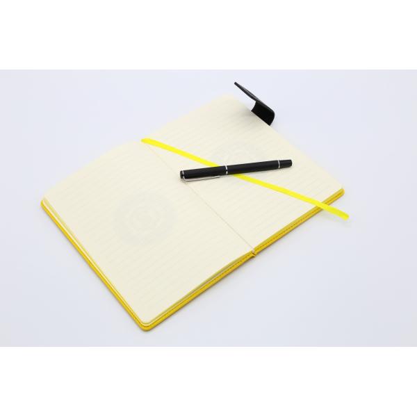 Business Office Writing Journal Notebook Large 114 Pages PU Material Yellow Color