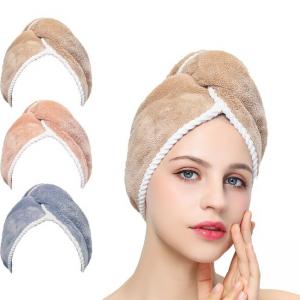 Quality Salon Shower Microfiber Turban Towel For Long Hair Super Water Absorbency for sale