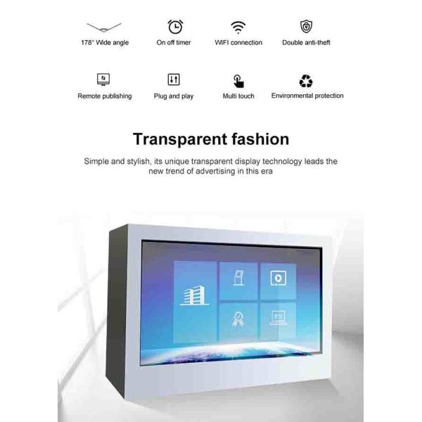 1920x1080 Transparent LCD Display See Through LCD Panel Rohs FCC Approval