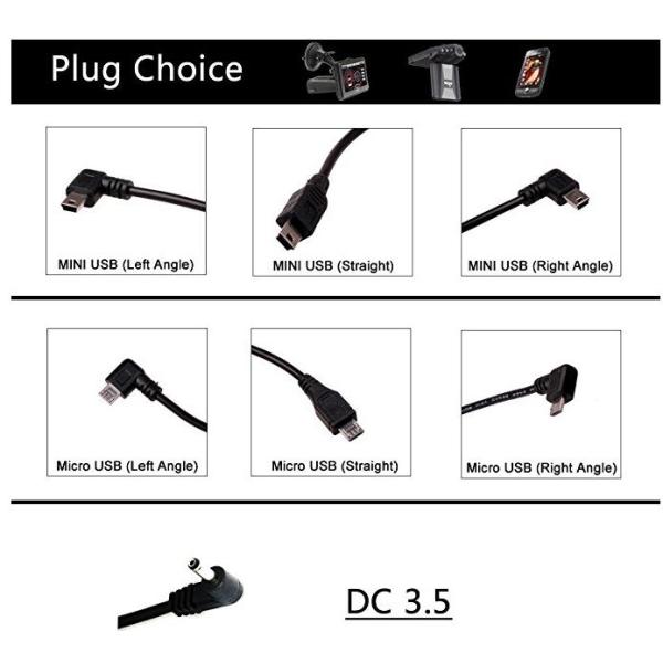 12V-24V to 5V DC/DC Converter Cable with Micro USB Mini USB DC Plug