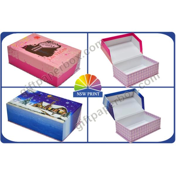 Custom Clamshell Cardboard Hinged Lid Gift Box Printed Rigid Packaging Box